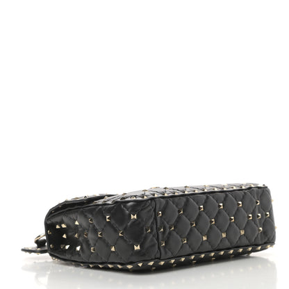 Valentino Garavani Lambskin Medium Rockstud Spike Shoulder Bag Black 4 of 11