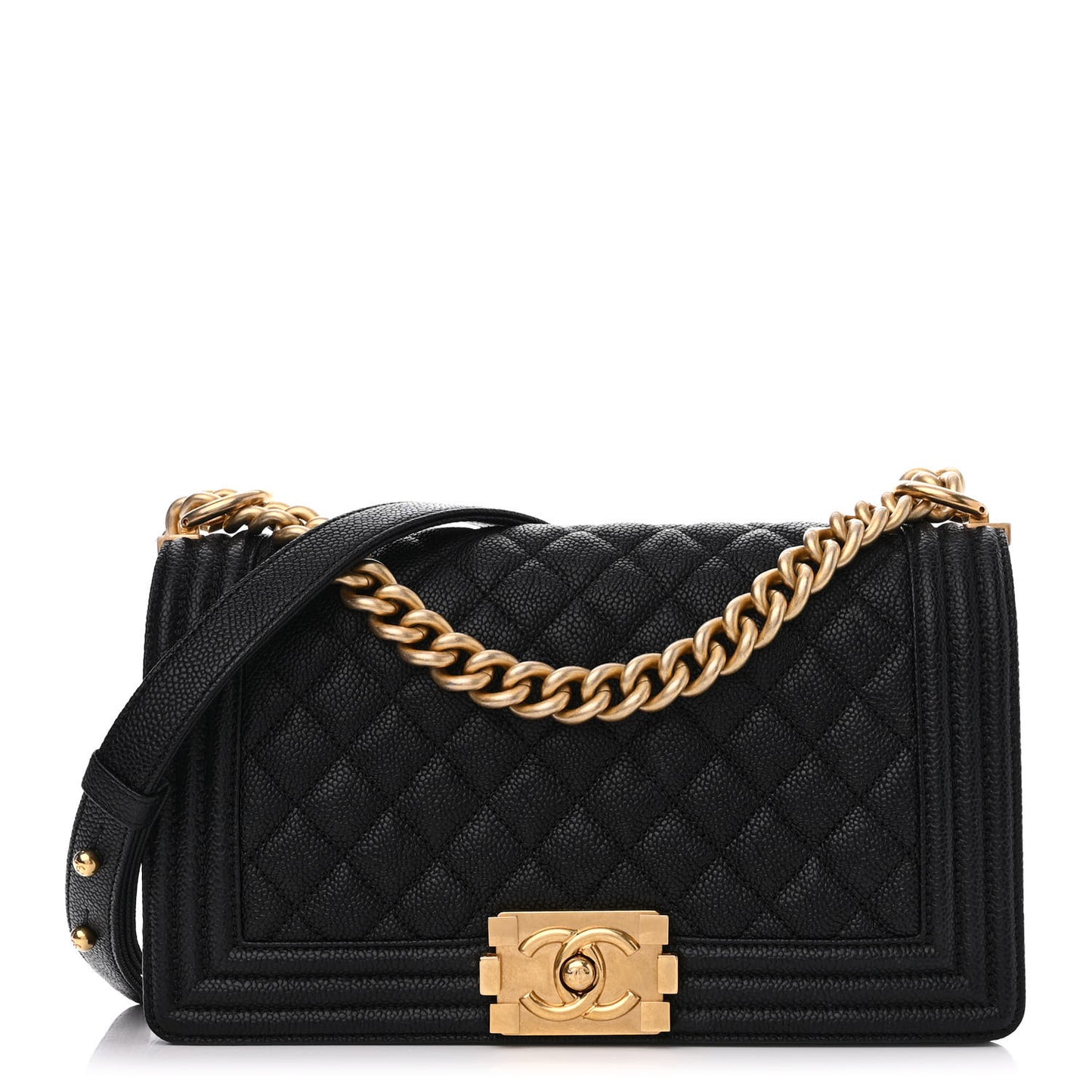 Caviar Quilted Medium Boy Flap Black