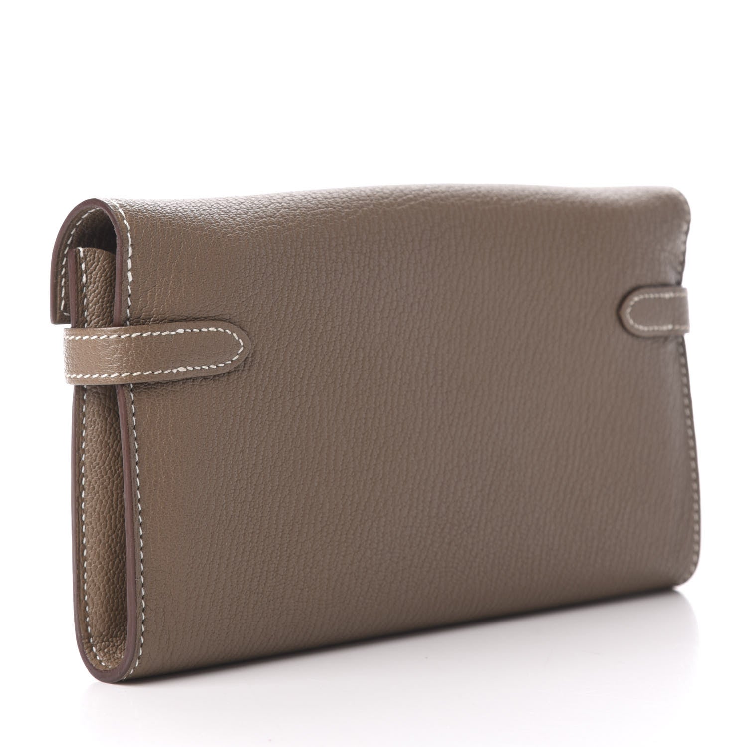 Hermes Chevre Mysore Kelly Longue Wallet Etoupe 3 of 7