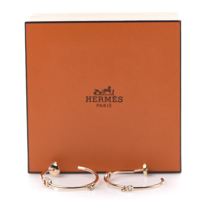 Hermes 18K Rose Gold Diamond Chaine d'Ancre Enchainee Hoop Earrings 6 of 6