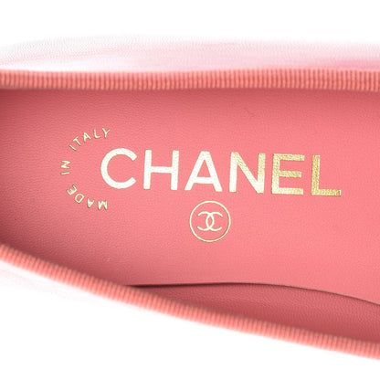 Chanel Goatskin Cap Toe CC Ballerina Flats 38 Pink 7 of 12
