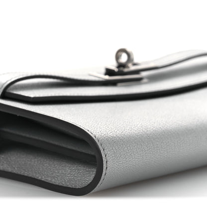 Hermes Metallic Chevre Chamkilight Kelly Wallet To Go Argent 9 of 13