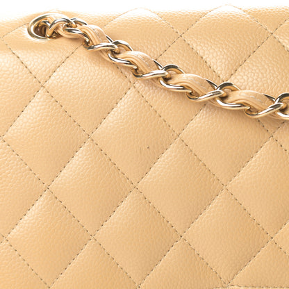 Chanel Caviar Quilted Jumbo Double Flap Beige Clair 12 of 15