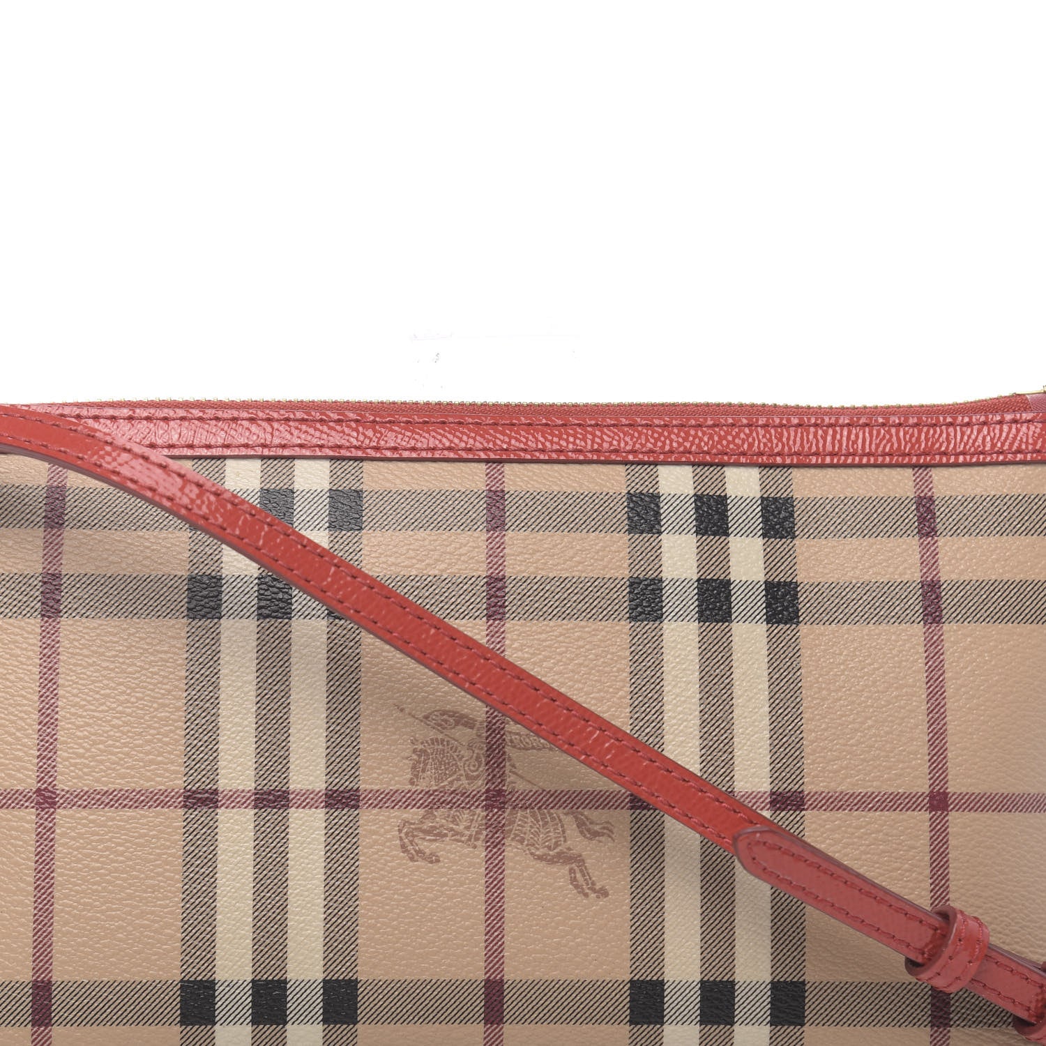 Burberry Haymarket Check Small Peyton Crossbody Clutch Bag Red 12 of 12