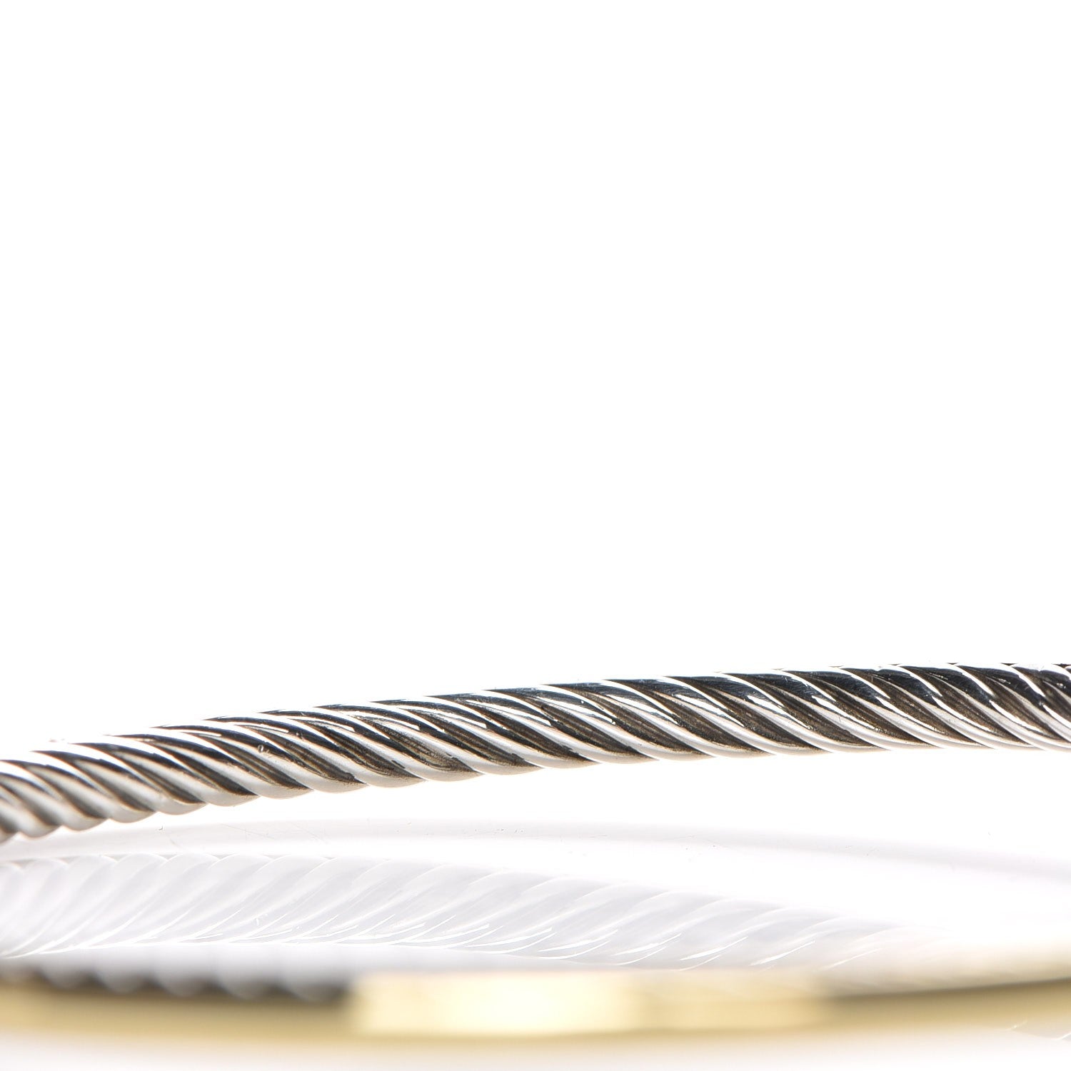 David Yurman Sterling Silver 18K Yellow Gold 56mm Extra Large Cable Hoop Earrings 7 of 7