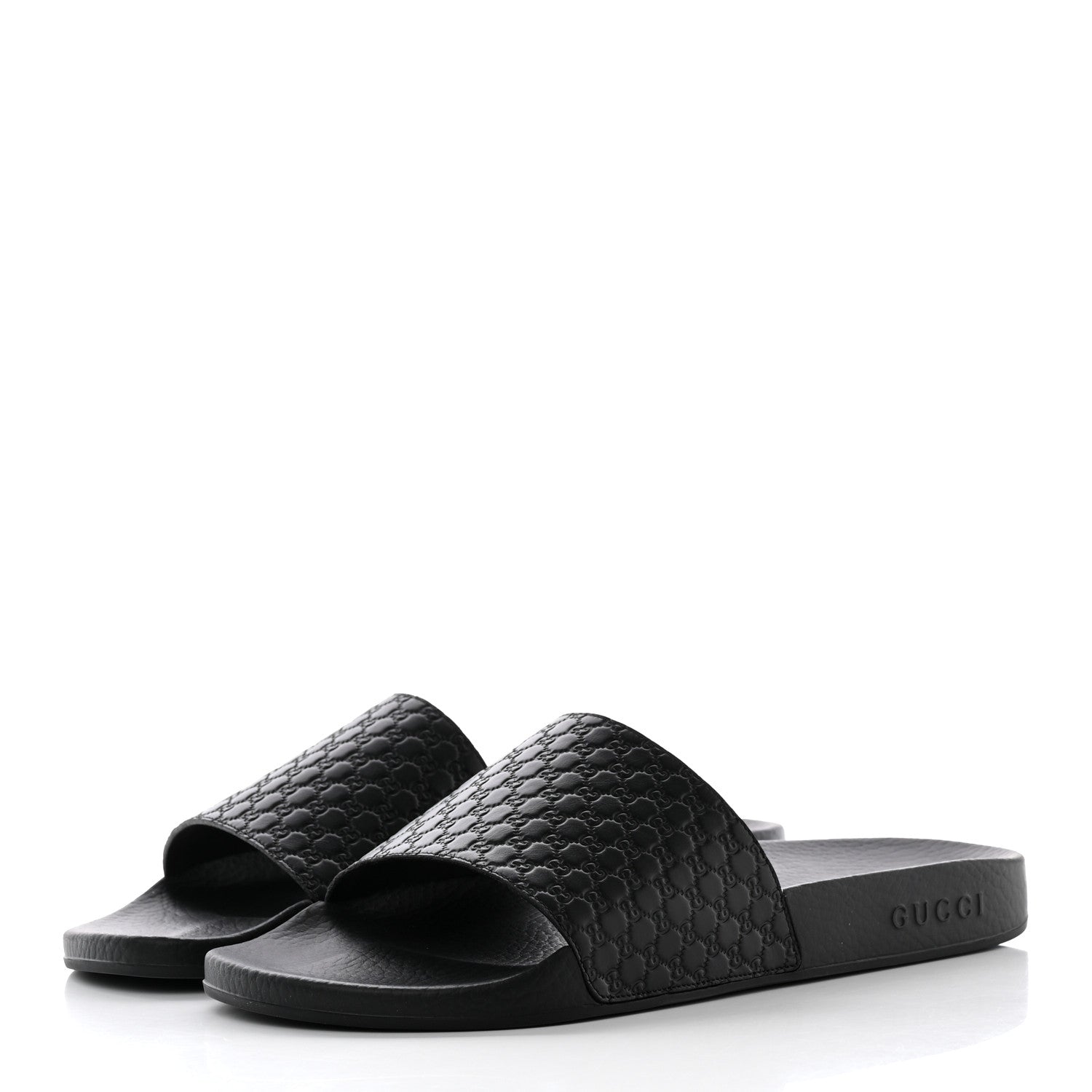Gucci Microguccissima Mens Slide Sandals 12 Black 3 of 15