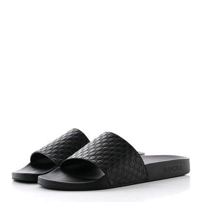 Gucci Microguccissima Mens Slide Sandals 12 Black 3 of 15