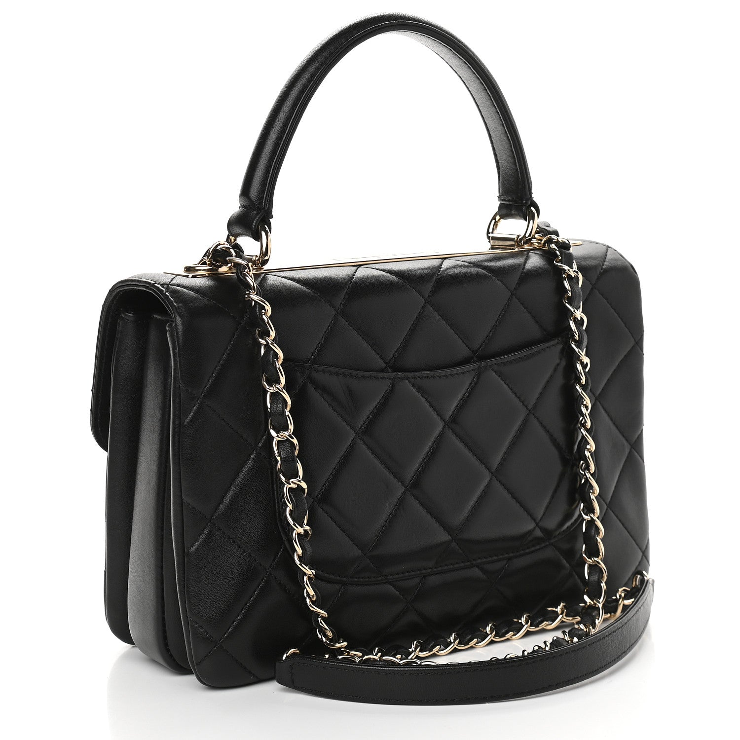 Chanel Lambskin Quilted Small Trendy CC Dual Handle Flap Bag Black 3 of 10