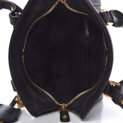 Alexander McQueen Pebbled Calfskin Mini Skull Padlock Zip Around Tote Black 5 of 10