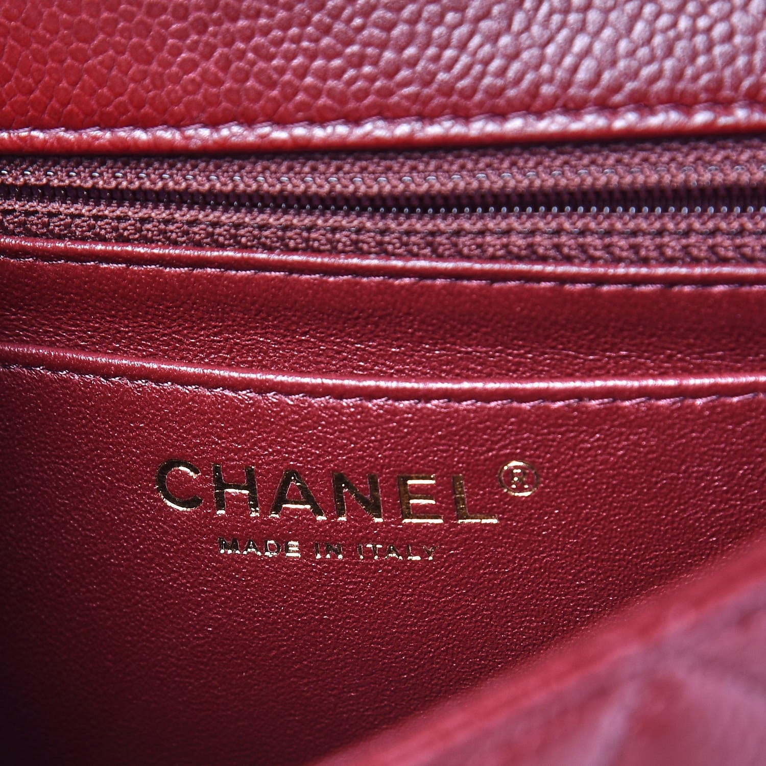 Chanel Caviar Quilted Mini Rectangular Flap Burgundy 6 of 8