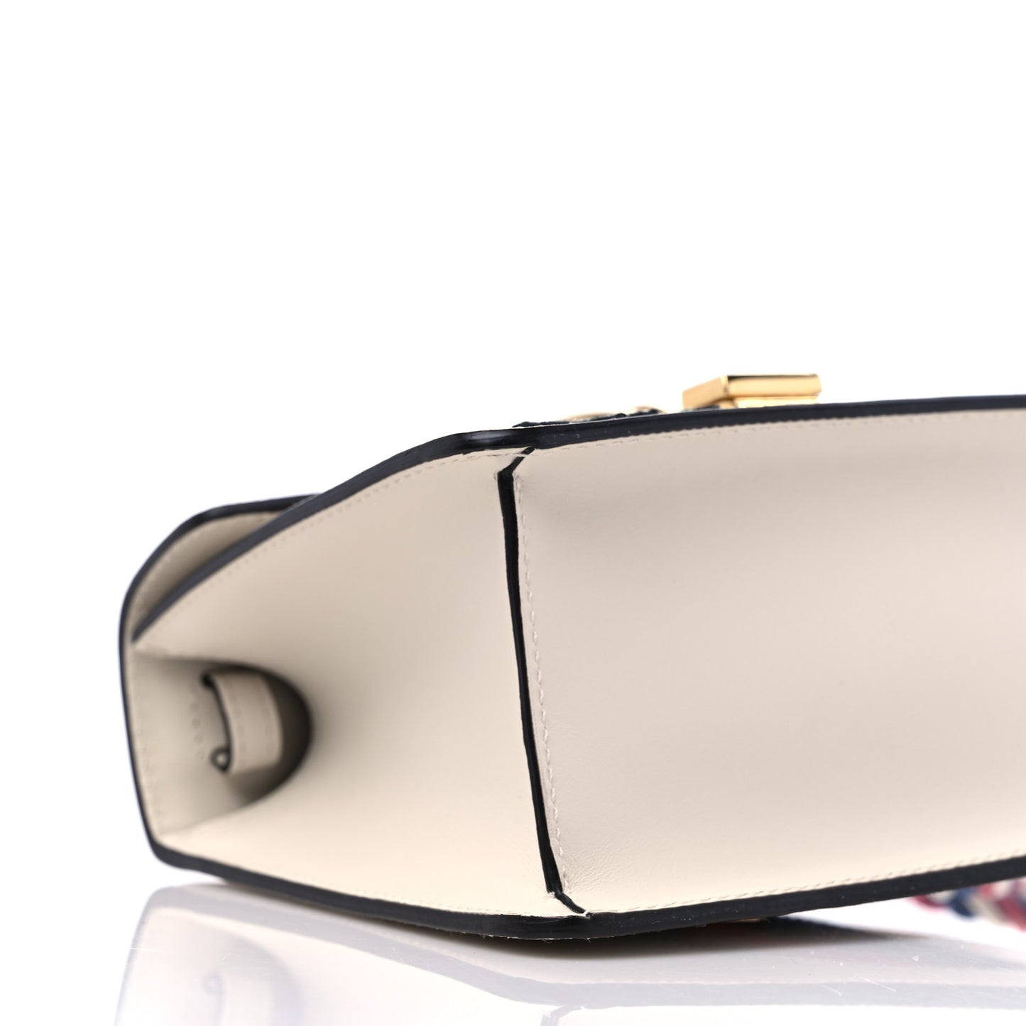 Calfskin Embroidered Mini Sylvie Top Handle Bag White