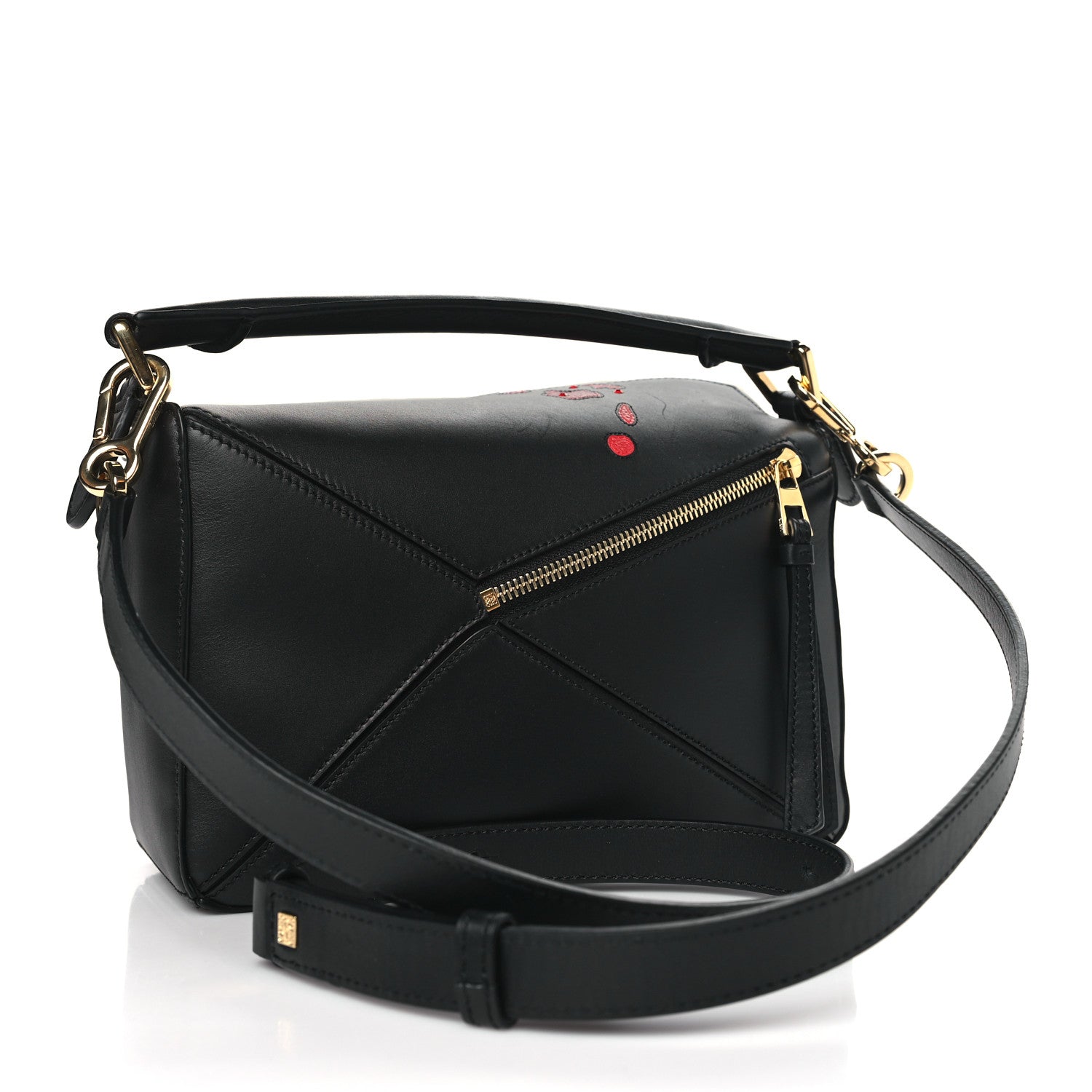 Loewe X HOWLS MOVING CASTLE Satin Calfskin Crystal Small Calcifer Puzzle Black 3 of 9