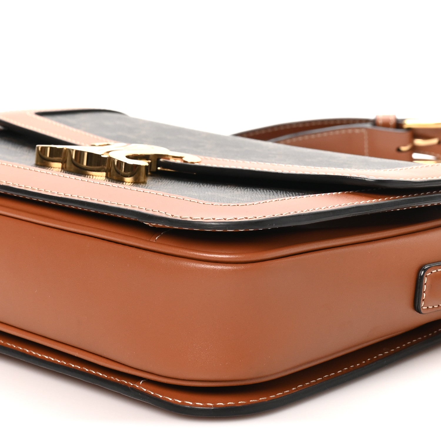 Celine Triomphe Canvas Calfskin Medium Triomphe Bag Tan 9 of 9
