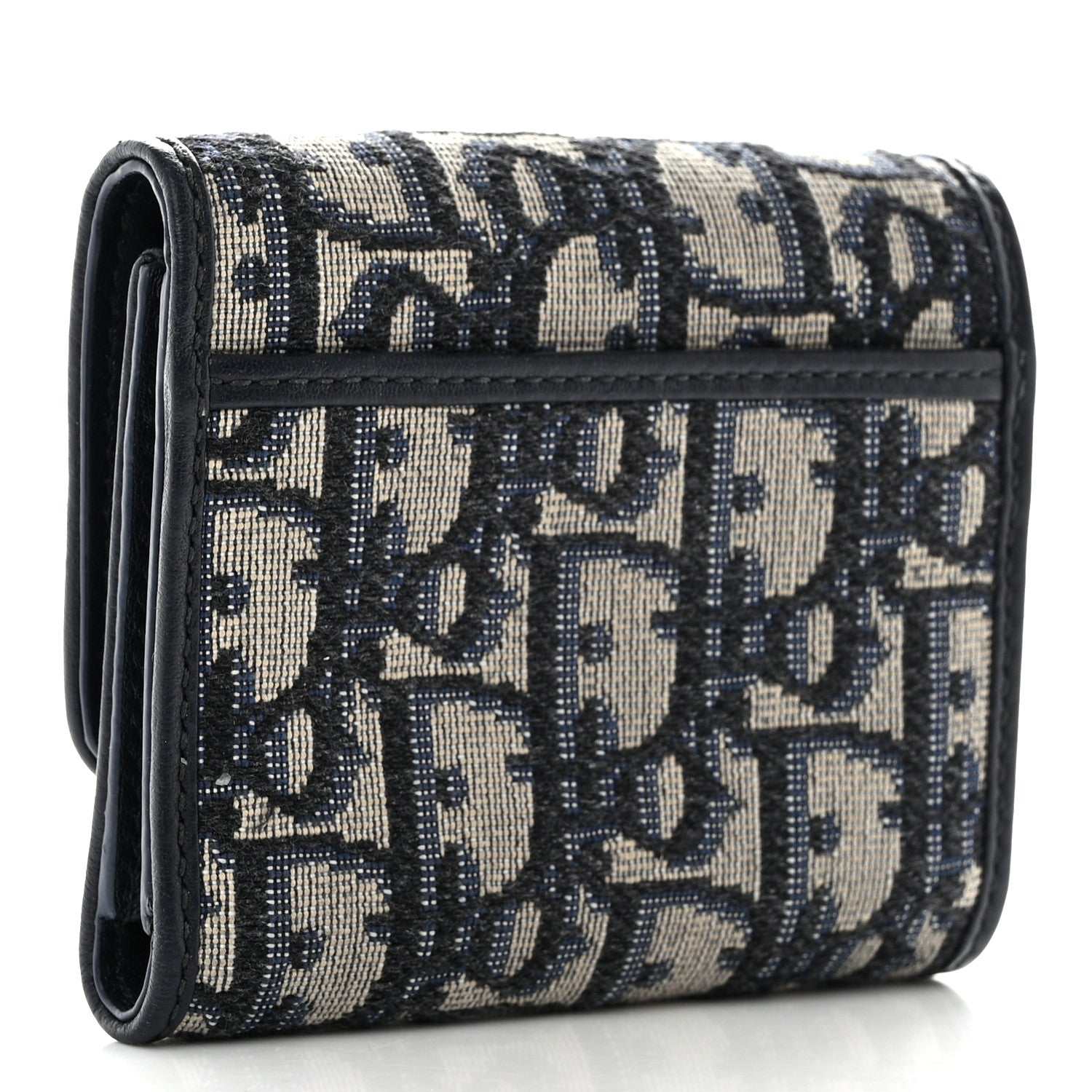 Christian Dior Oblique 30 Montaigne Lotus Wallet Blue 3 of 9