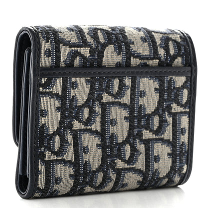 Christian Dior Oblique 30 Montaigne Lotus Wallet Blue 3 of 9