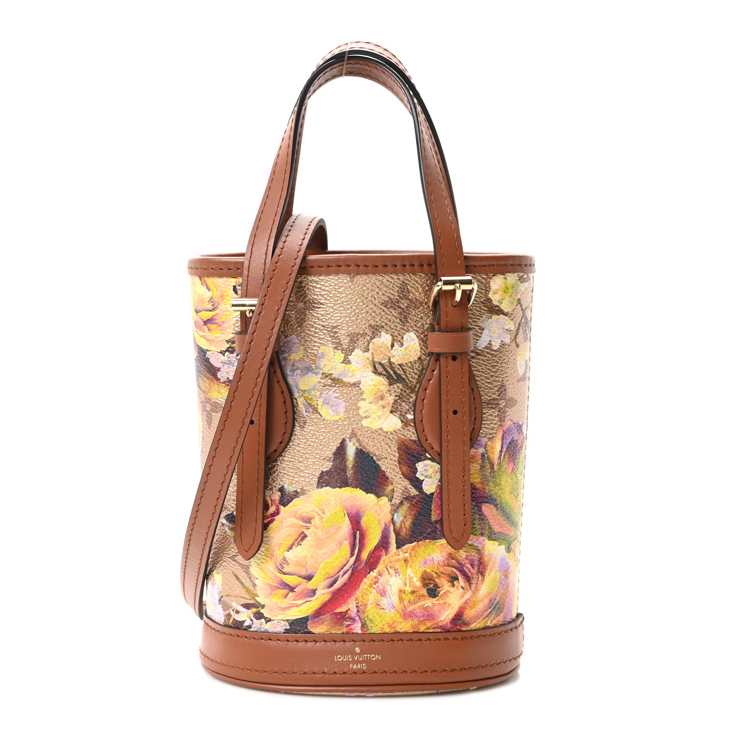Louis Vuitton Metallic Monogram LV Garden Nano Bucket Bag Gold 1 of 11