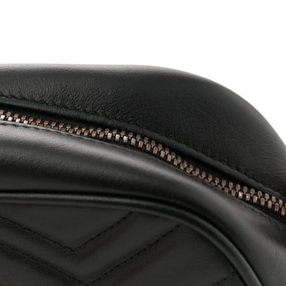 Gucci Calfskin Matelasse Small GG Marmont Chain Shoulder Bag Black 12 of 13