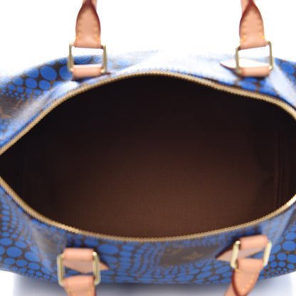 Louis Vuitton Monogram Kusama Town Speedy 30 Blue 5 of 9