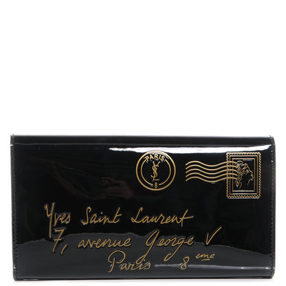 Saint Laurent Patent Y-Mail Clutch Black 1 of 7