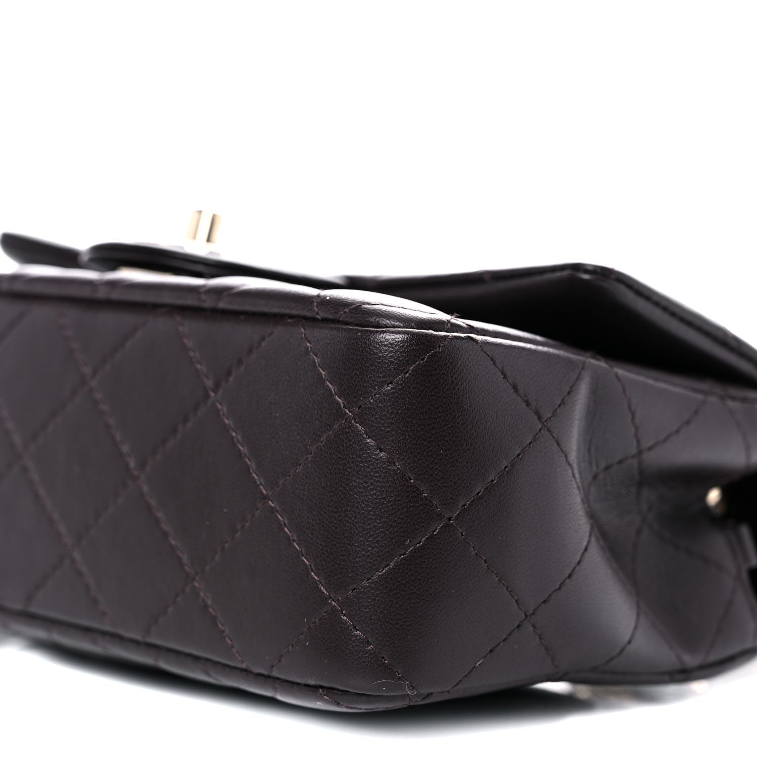 Chanel Lambskin Quilted Mini Rectangular Flap Dark Brown 9 of 11