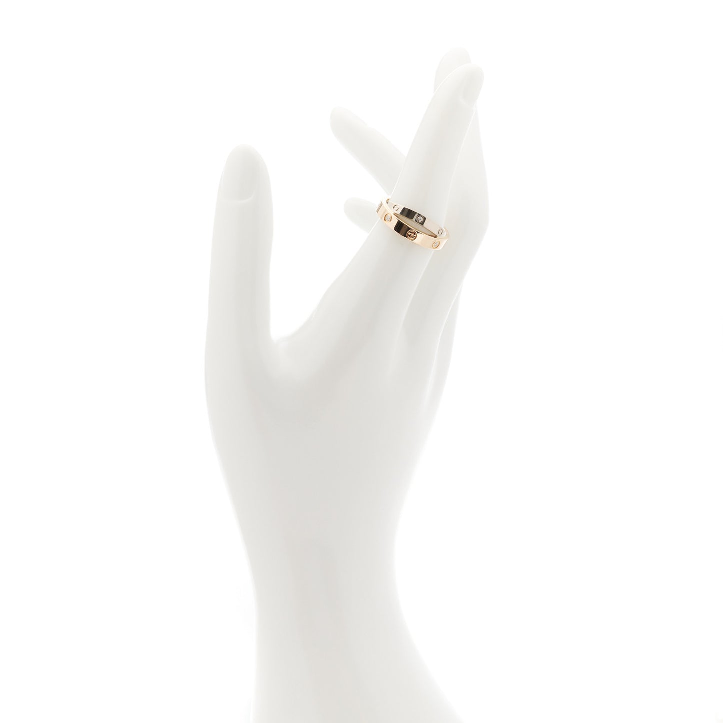 18K Pink White Gold 6 Diamond LOVE Ring 51 5.75