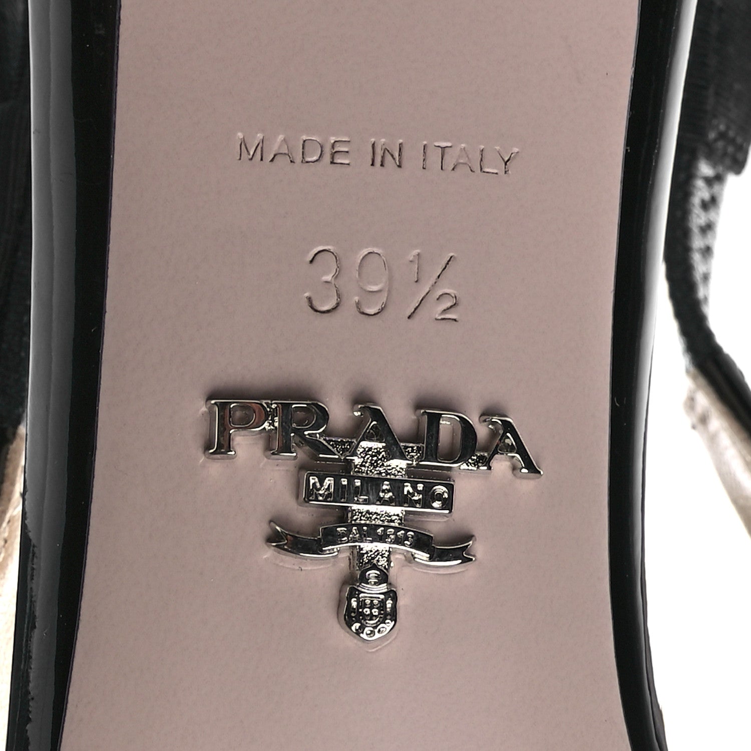 Prada Patent Logo Slingback Pumps 39.5 Black 6 of 8