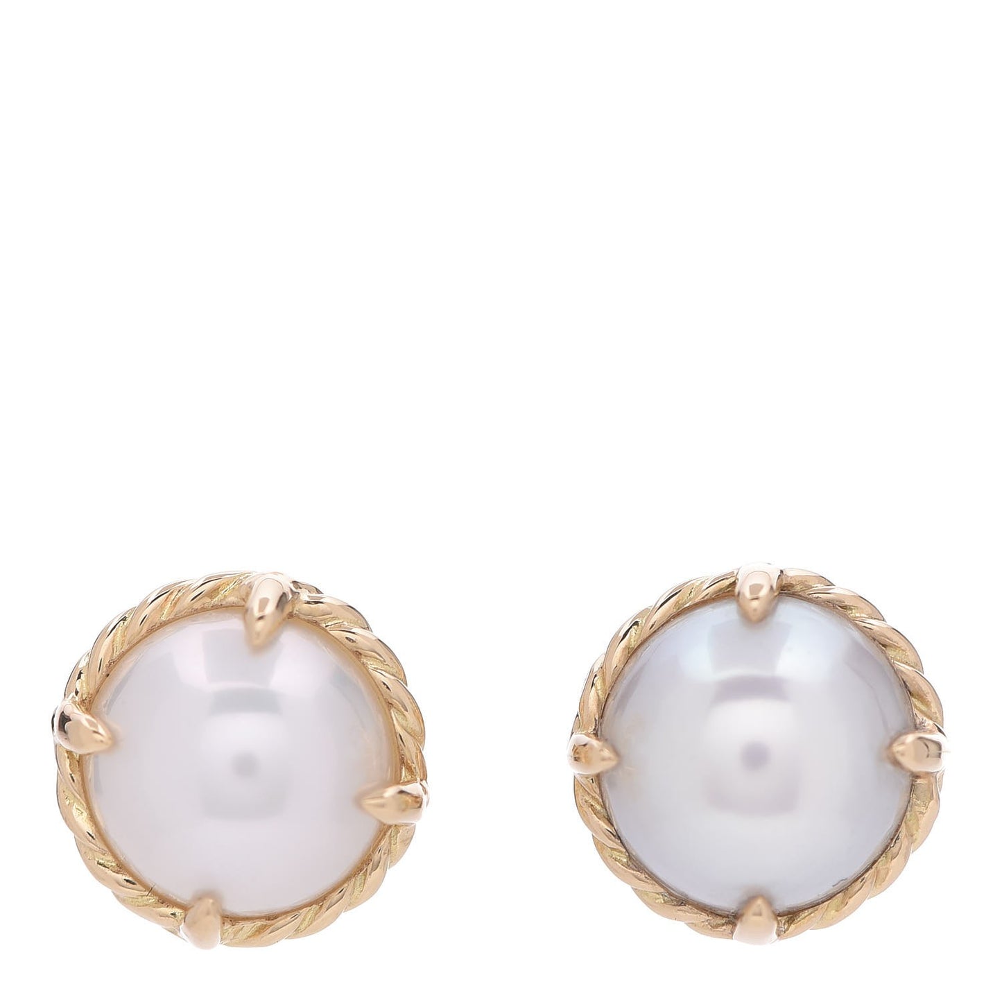 18K Yellow Gold Freshwater Pearl 8mm Chatelaine Earrings