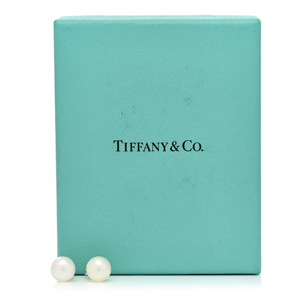 Tiffany Sterling Silver Freshwater Cultured Pearl 9-9.5mm Ziegfeld Earrings 5 of 5