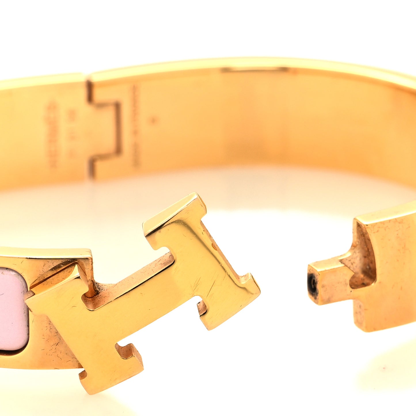 Enamel Narrow Clic Clac H Bracelet PM Rose Dragee
