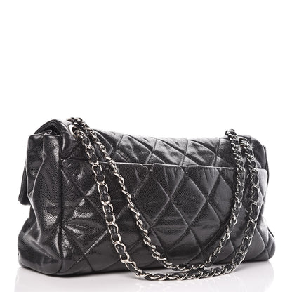 Chanel Glazed Caviar Medium Nature Flap Bag Black 4 of 16