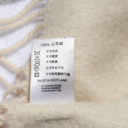 Burberry Cashmere Giant Check Fringe Scarf Ivory 4 of 6