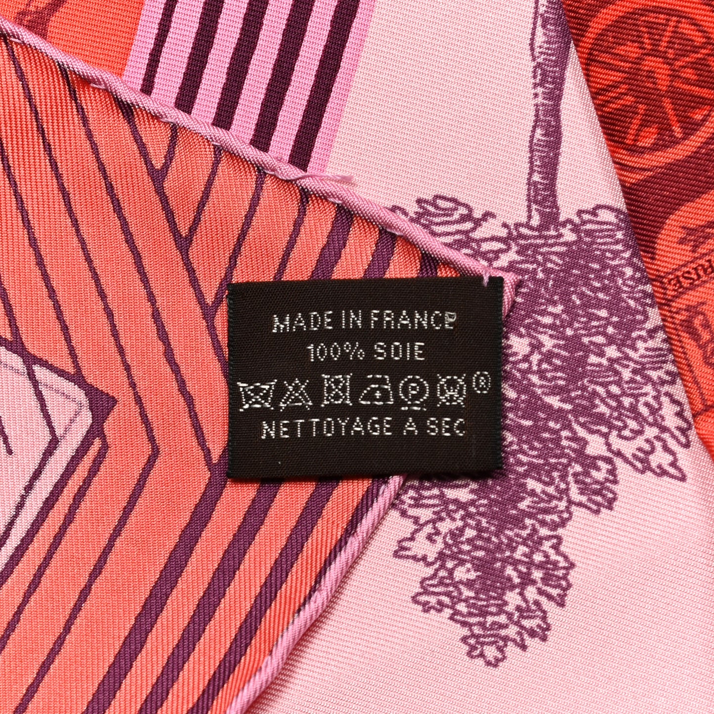 Silk Jeu Des Omnibus Remix Scarf 90 Rose Corail Fuchsia
