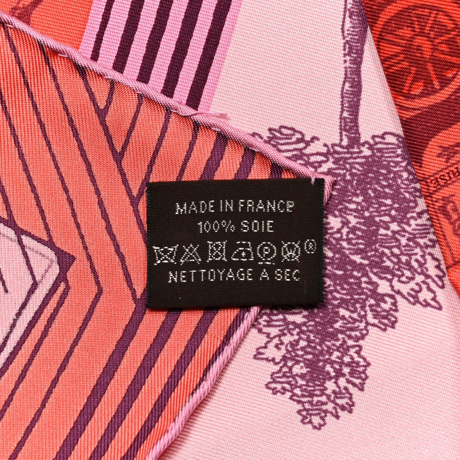 Hermes Silk Jeu Des Omnibus Remix Scarf 90 Rose Corail Fuchsia 5 of 6