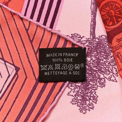Hermes Silk Jeu Des Omnibus Remix Scarf 90 Rose Corail Fuchsia 5 of 6