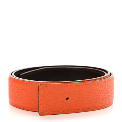Hermes Box Togo 32mm Belt Strap 80 32 Chocolate Orange 2 of 9