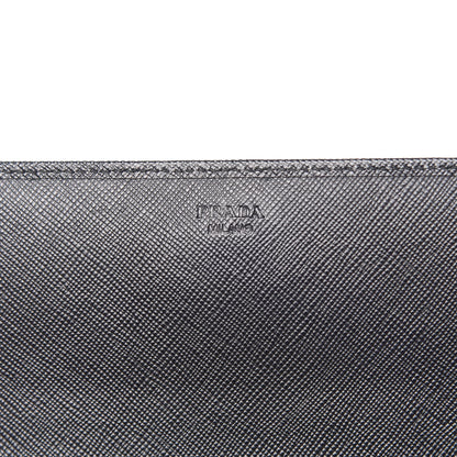 Prada Saffiano Metal Oro Chain Wallet Black 6 of 10