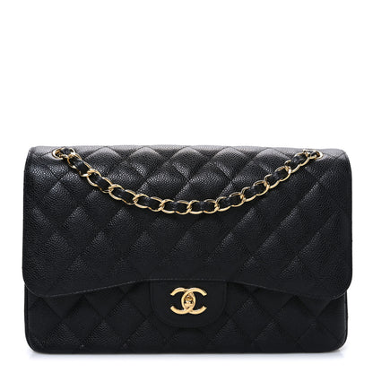 Chanel Caviar Quilted Jumbo Double Flap Black 1 of 10