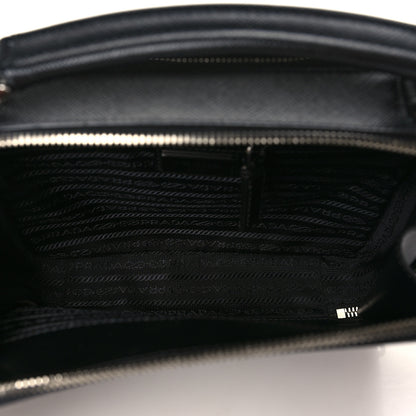 Prada Saffiano Travel Medium Brique Crossbody Bag Black 5 of 9