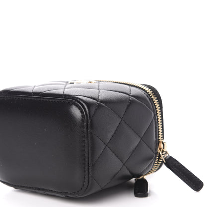 Chanel Lambskin Quilted Trendy Mini Vanity Case With Chain Black 9 of 11