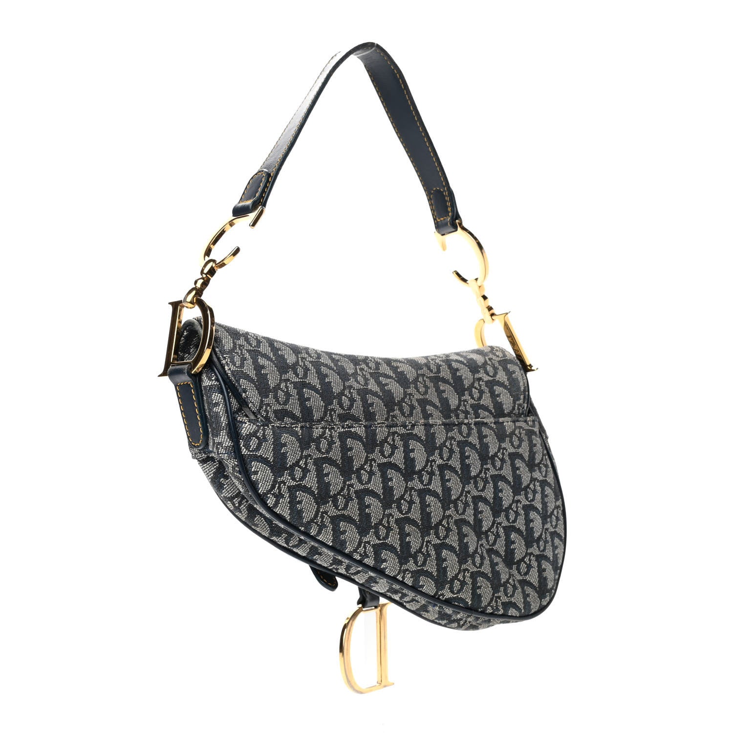 Christian Dior Monogram Saddle Bag Blue 2 of 4