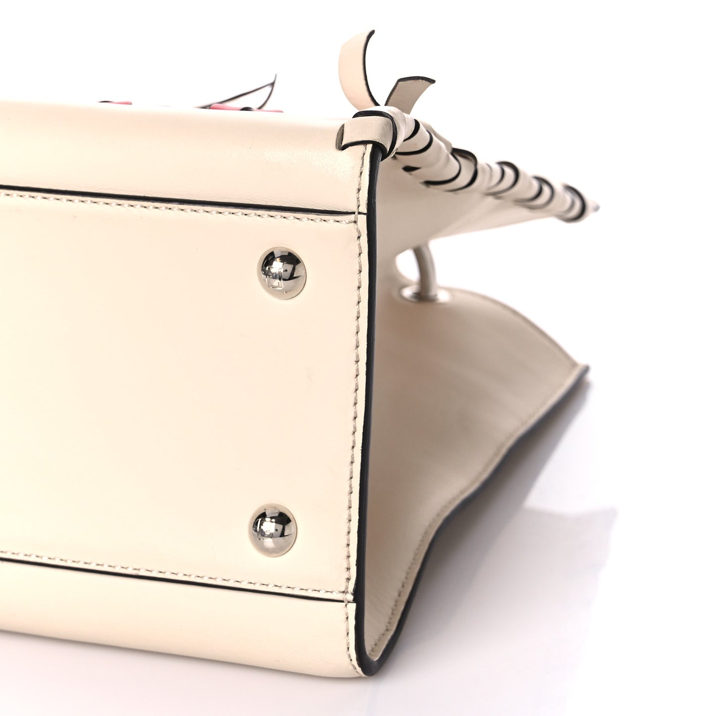 Vitello Century F is Fendi Whipstitch Bi-Color Small Runaway Satchel Camelia Orzo Multicolor