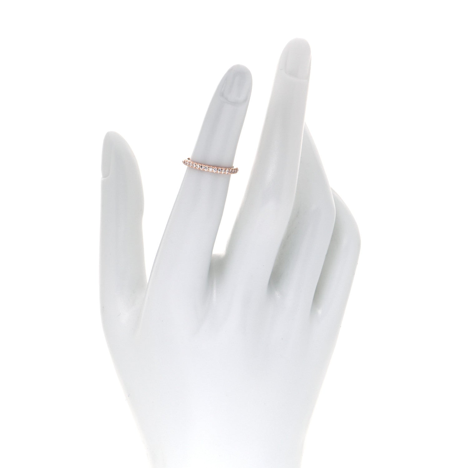 Tiffany 18K Rose Gold Diamond Soleste Half Eternity Band Ring 47 4 2 of 5