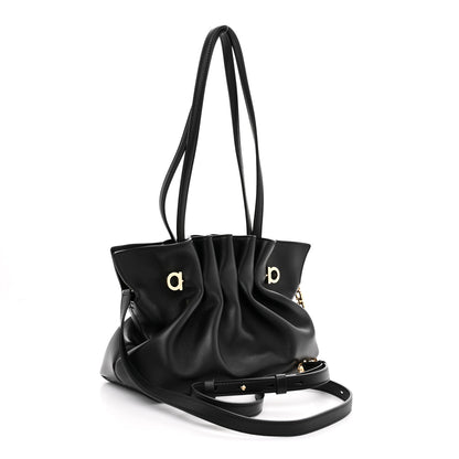 Salvatore Ferragamo Nappa Small Dumpling Soft Bag Black 3 of 10