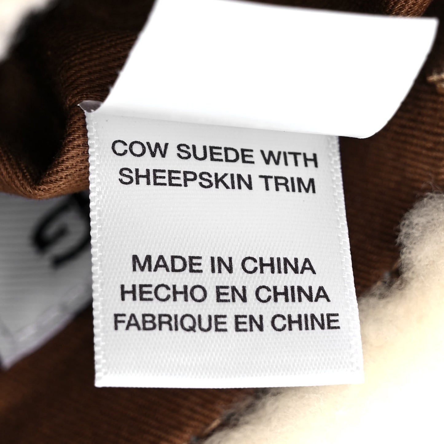 X UGG Suede Shearling Small Shopping Bag Chestnut