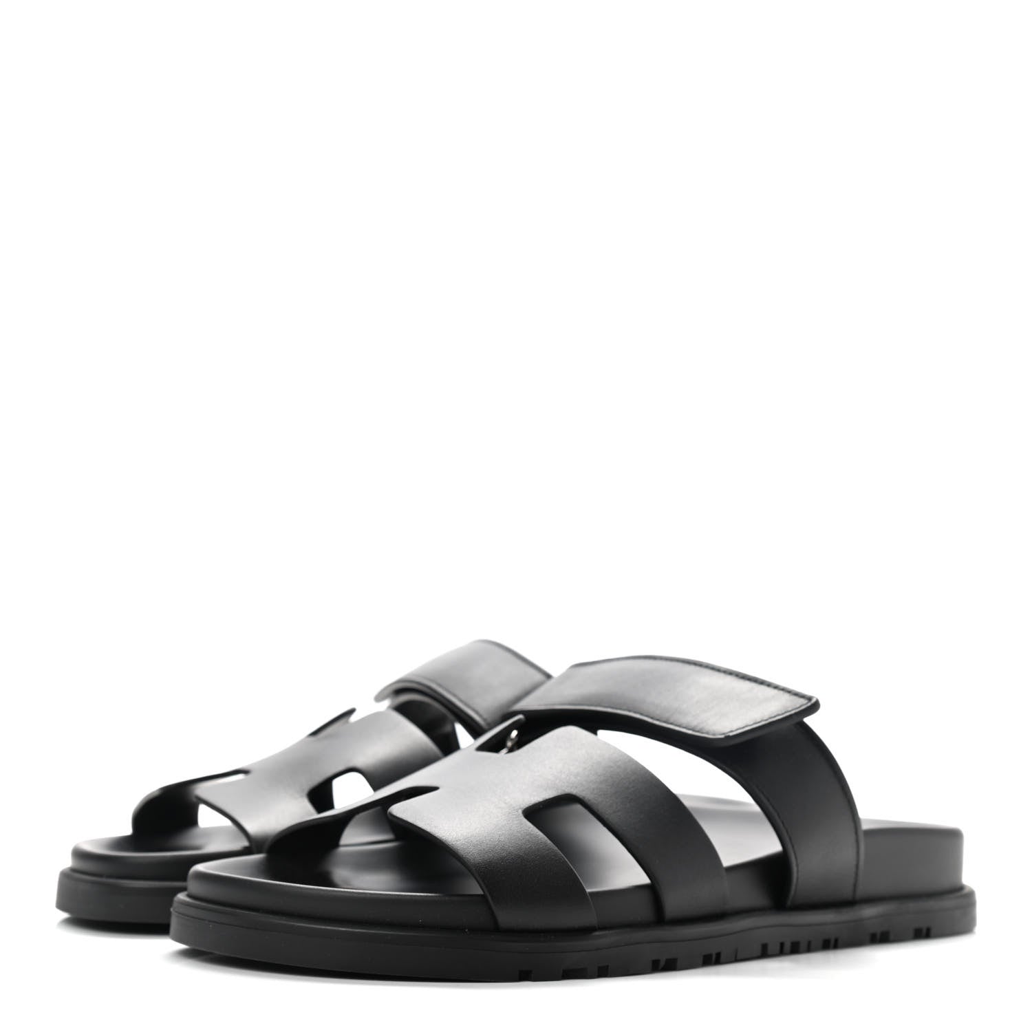 Hermes Calfskin Womens Chypre Sandals 38 Black 3 of 8