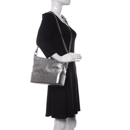 Chanel Metallic Lambskin Calfskin Quilted Medium Gabrielle Hobo Silver 2 of 9