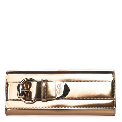 Gucci Patent Romy Clutch Gold 1 of 8