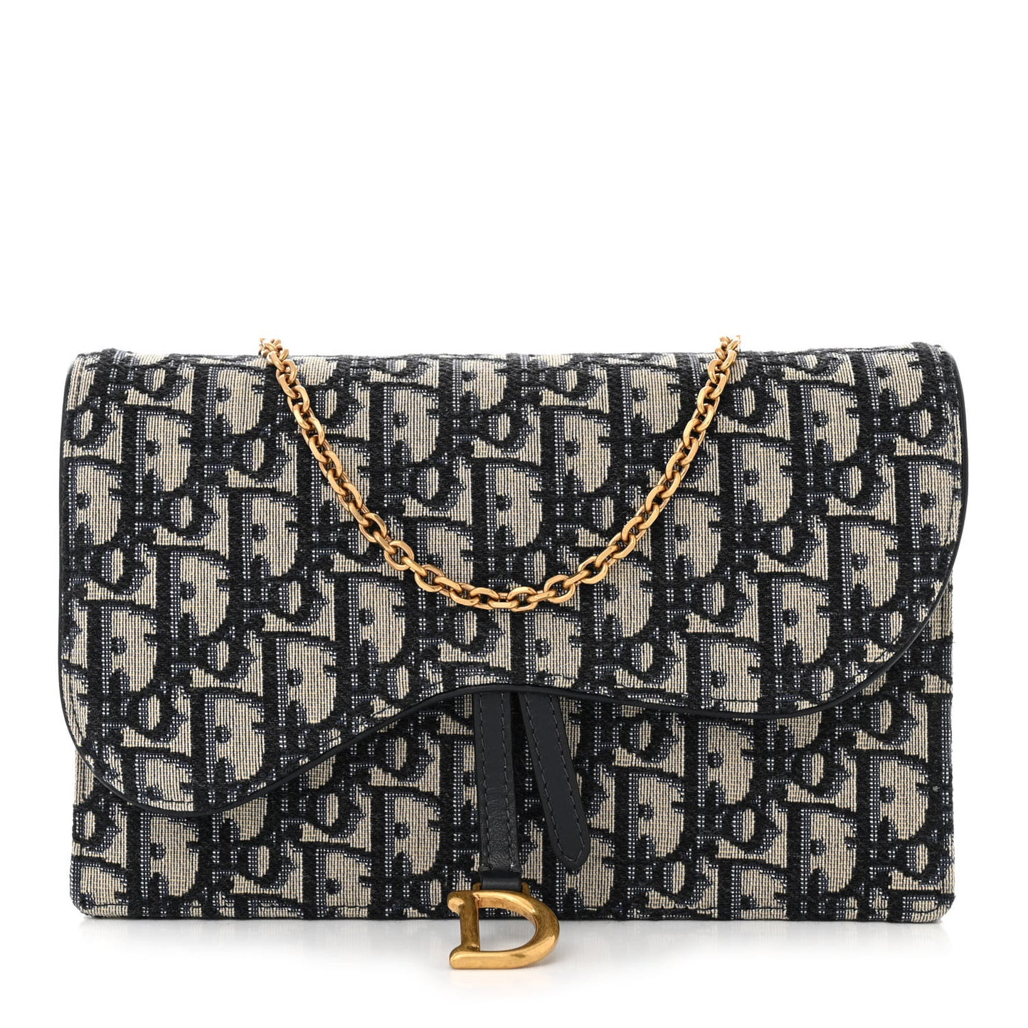 Oblique Saddle Chain Pouch Blue