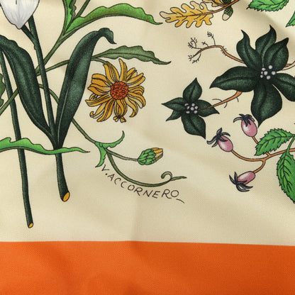 Gucci Silk Twill Flora Fluo Square Scarf Ivory Orange 5 of 6