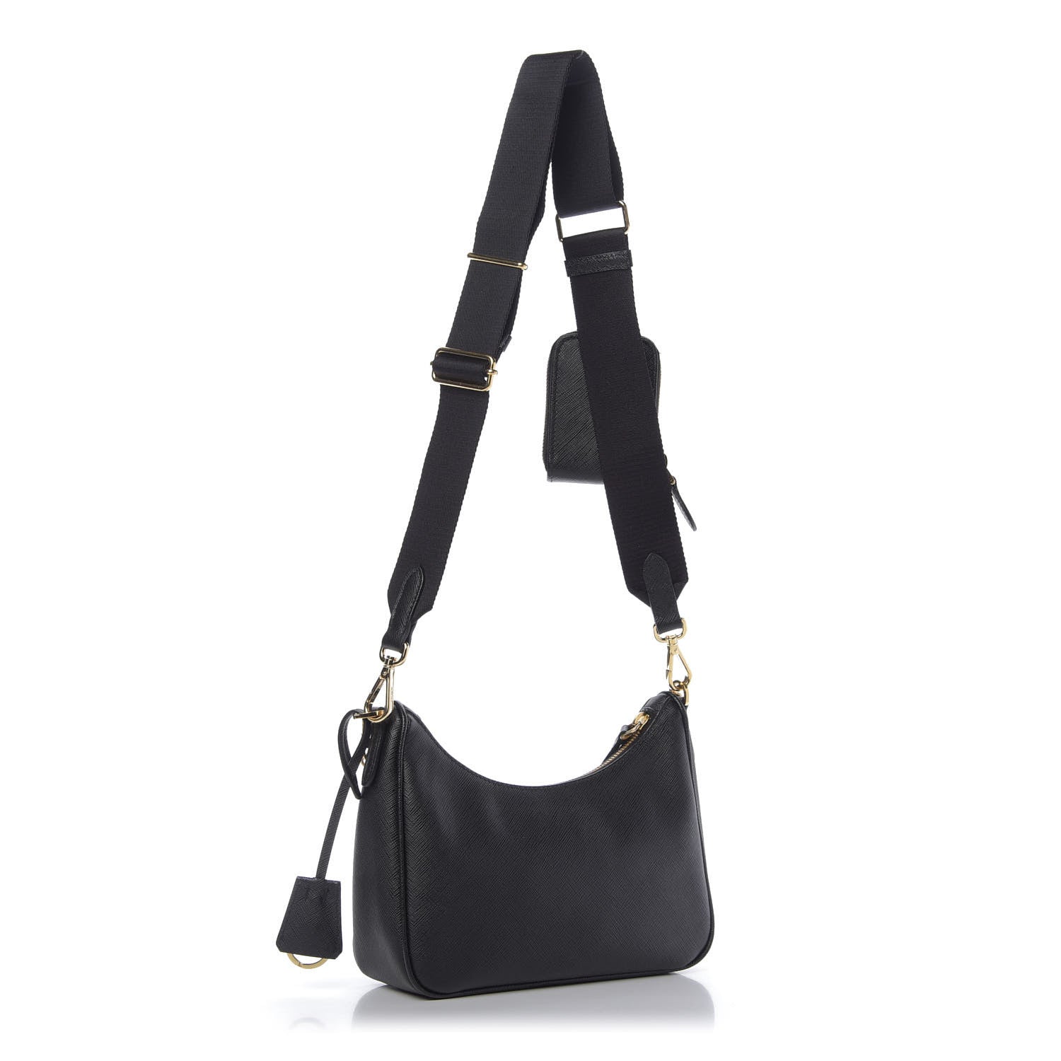 Prada Saffiano Lux Re-Edition 2005 Shoulder Bag Black 3 of 9